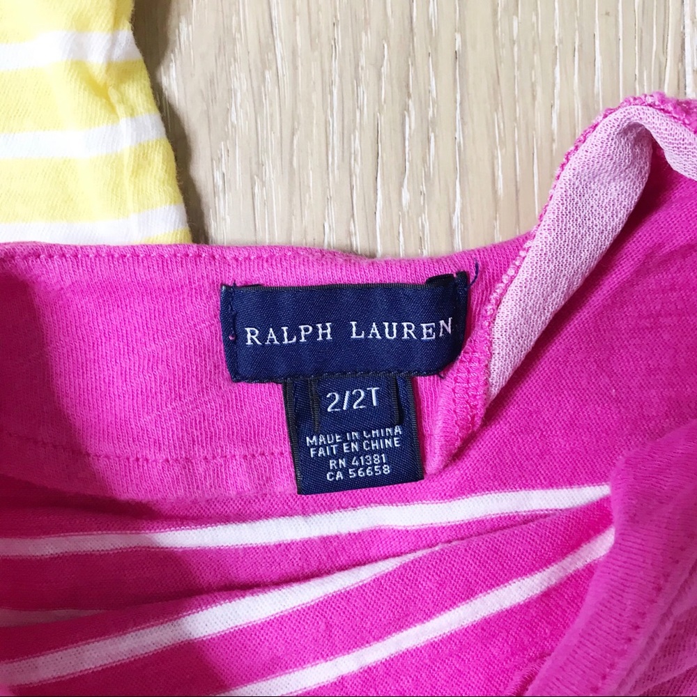 Ralph Lauren Set of 2 Striped Girls T-Shirt 2/2T - Picture 5 of 8
